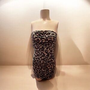 Wet Seal Strapless Animal Print Dress